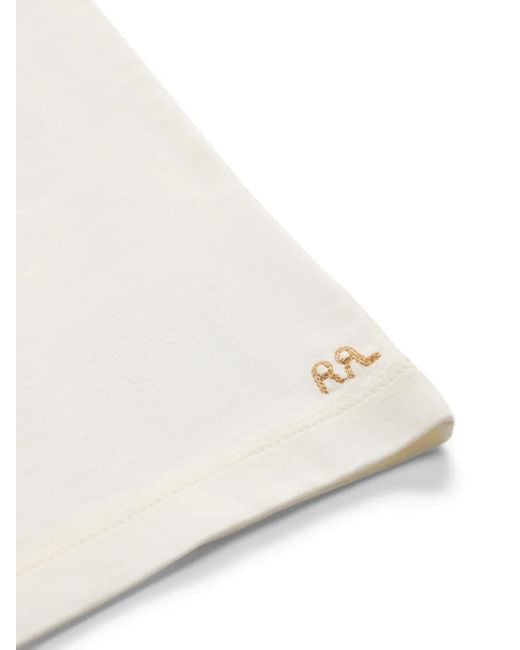 RRL White Logo-Embroidered T-Shirt for men