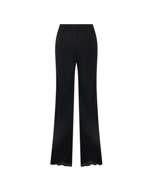 Alberta Ferretti Black Straight-Leg Trousers