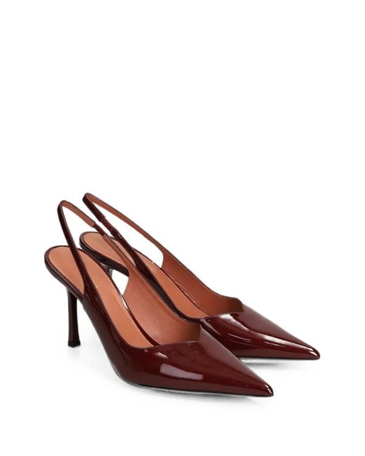 Castagna Brown Darya Pointed-Toe Slingback Pumps
