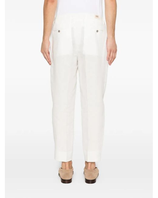 Briglia 1949 White Pantalon Crop Portobellos À Pinces for men