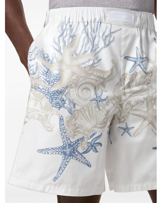 Versace Shorts mit Barocco Sea-Print in Blue für Herren