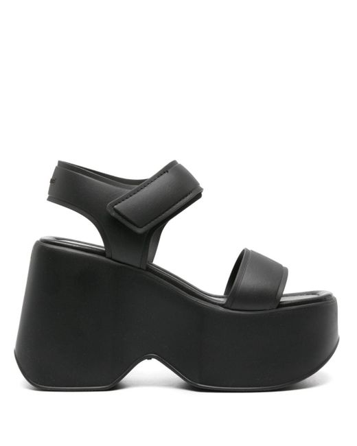 Vic Matié Black Rubby Platform-wedge Sandals