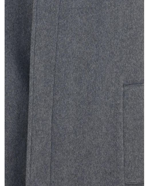 Lardini Gray Mélange-Effect Hooded Coat for men