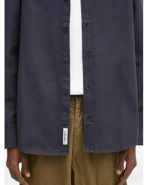 Carhartt Blue Bolton Logo-Embroidered Shirt for men