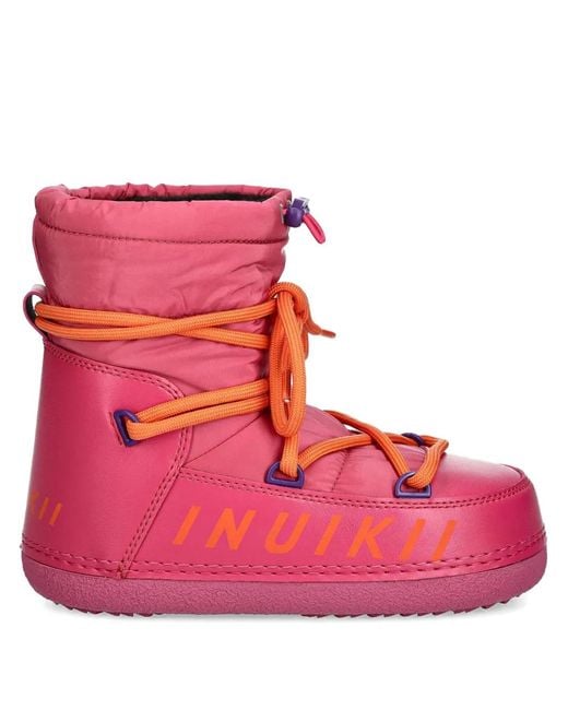 Inuikii Pink Padded Lace-Up Boots