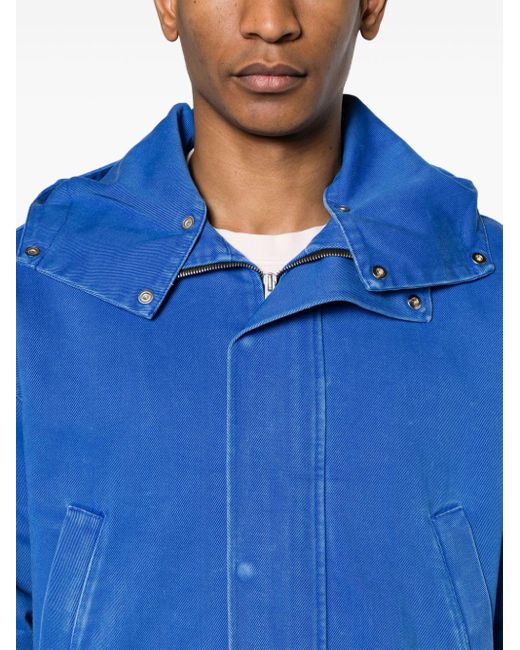 RANRA Blue Myrkur Hooded Twill Jacket for men