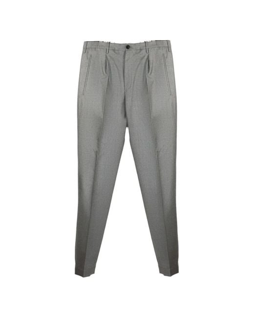Incotex Gray Mélange-Effect Slim-Fit Trousers for men