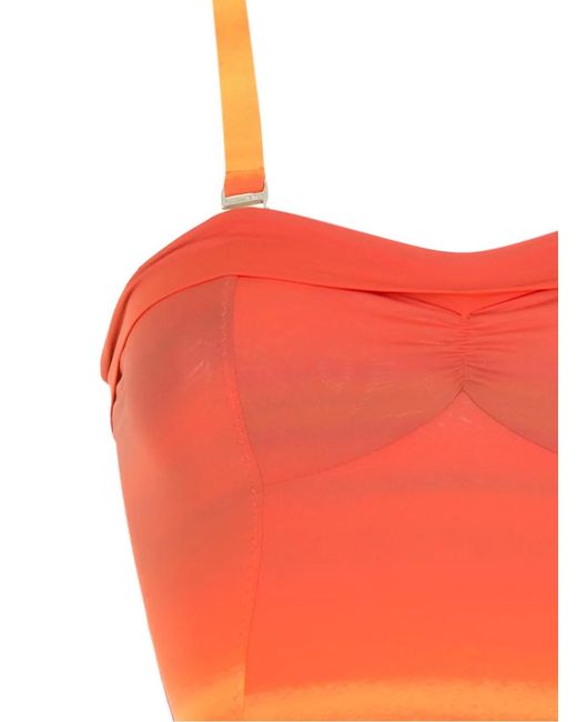Amir Slama Orange Maillot De Bain À Rayures