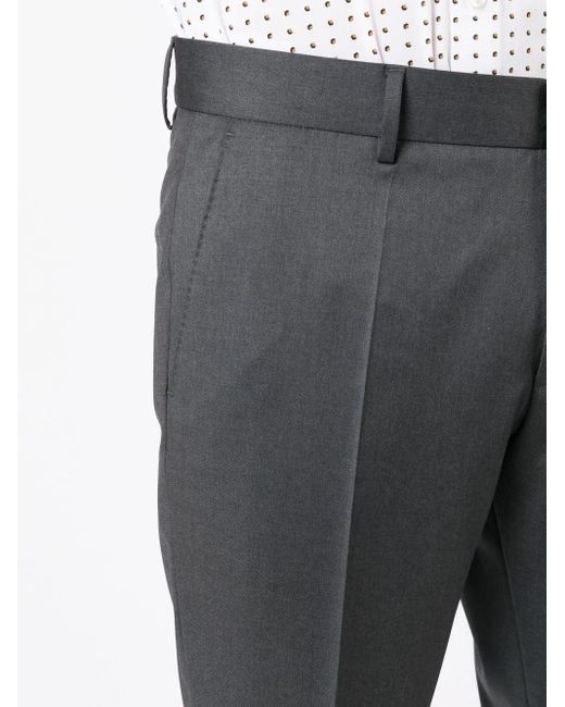 Boss Gray Straight-Leg Tailored Trousers for men