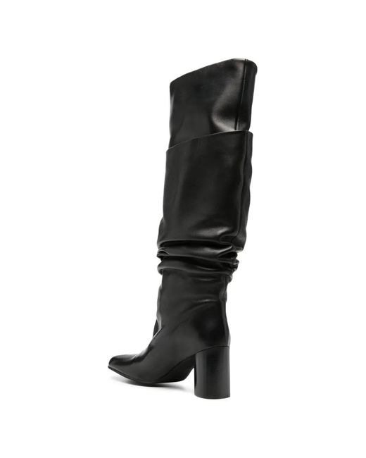 Poeve Black Square-Toe Boots