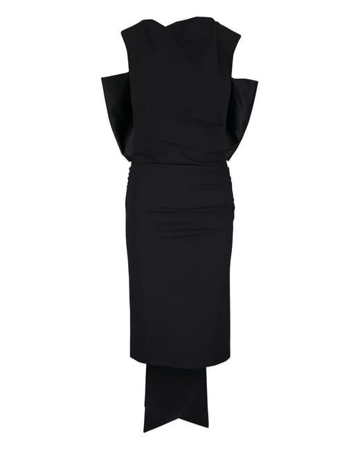 Dorothee Schumacher Black Bow-Embellished Midi Dress
