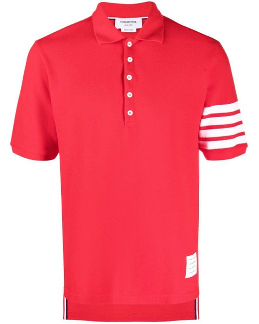 Thom Browne Poloshirt mit Streifen in Red für Herren
