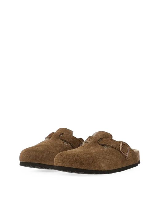 Birkenstock Brown Boston Shearling Clogs