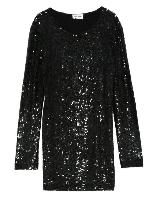 P.A.R.O.S.H. Black Sequin Long-Sleeve Dress