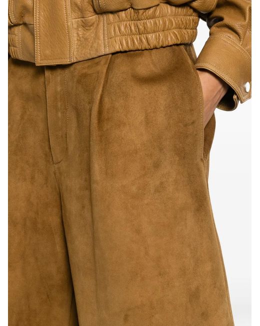 DARKPARK Natural Grainy-Leather Shorts