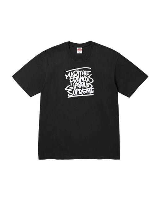 Camiseta con estampado de grafiti de x Marithé + François Girbaud Supreme de hombre de color Black