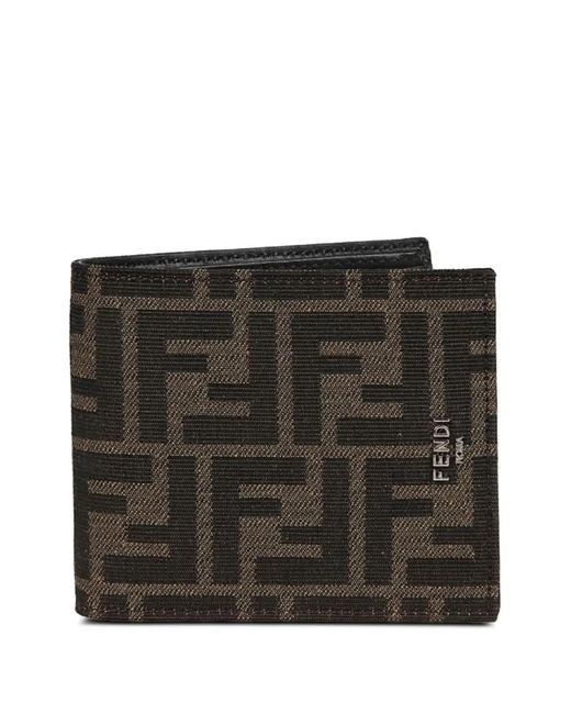 Fendi Black Ff Logo Bi-Fold Wallet for men