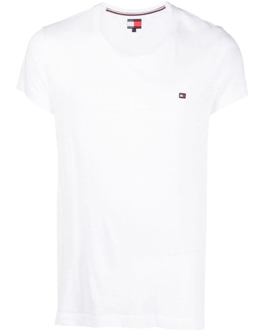 Explosieven Belichamen Andrew Halliday Tommy Hilfiger T-shirt Met Logopatch in het Wit voor heren | Lyst NL