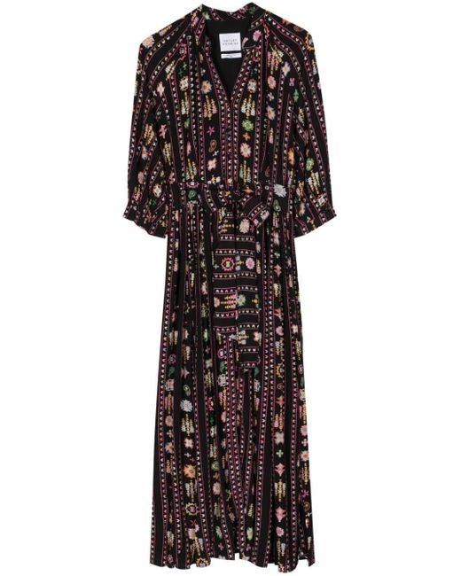 Hayley Menzies Black Embroidered Shirt Dress