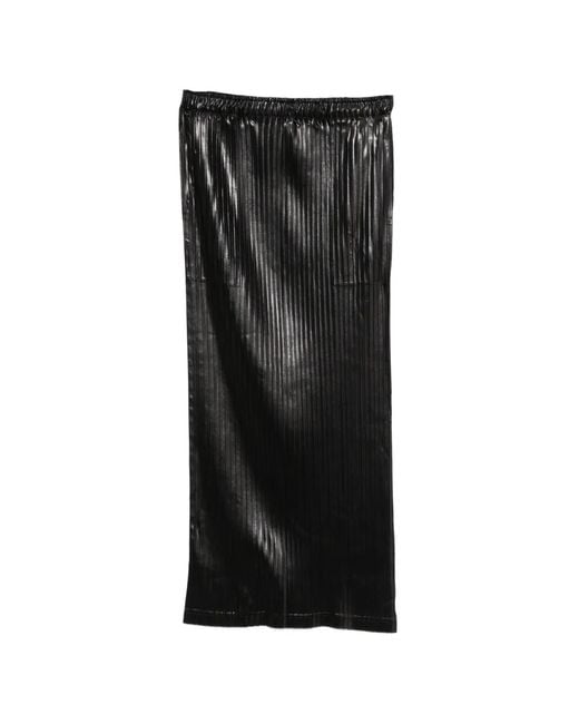 Issey Miyake Black Pleated Midi Skirt