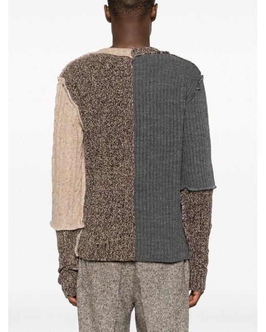 Maglione patchwork di Dolce & Gabbana in Brown da Uomo