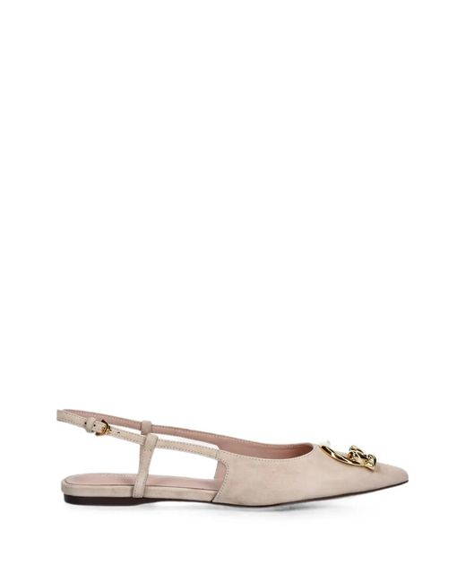Coccinelle White C-Me Slingback Ballet Flats
