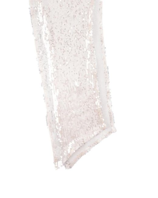 MANURI White Pixie Sequin-Embellished Headscarf