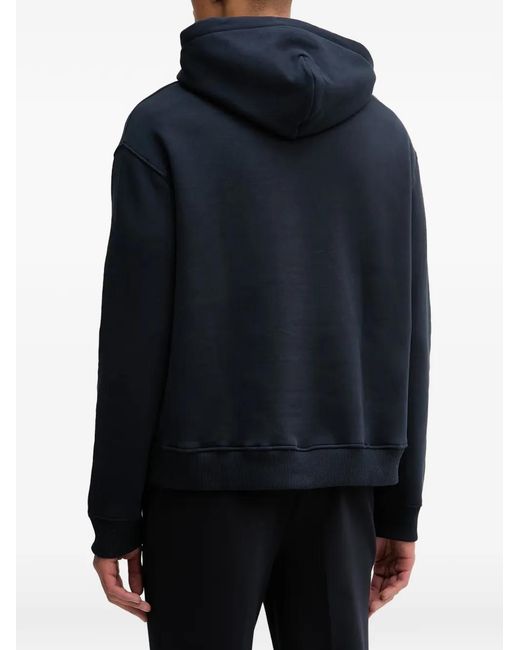 From Future Blue Heart-Patch Drawstring Hoodie for men