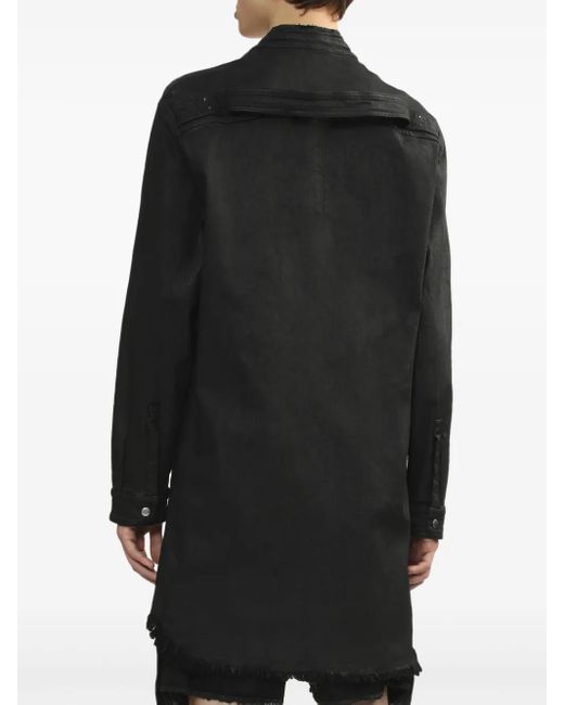 Rick Owens Black Cotton Shirt Jacket for men