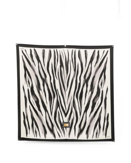Liu Jo Black Zebra-Print Square Scarf