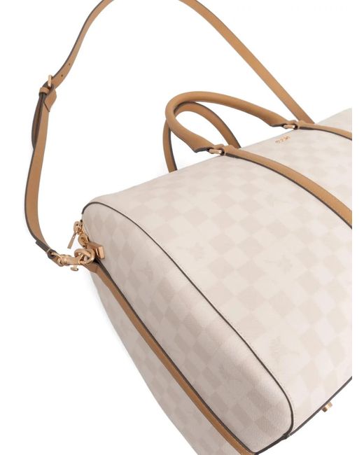 Joop! Natural Check-Pattern Top-Handle Luggage