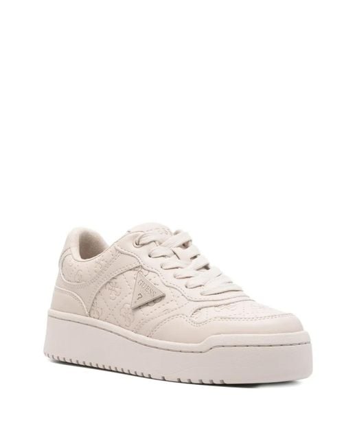 Guess Pink Monogram Low-Top Sneakers