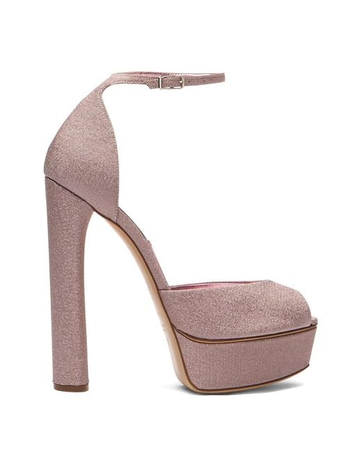 Casadei Pink Flora Platform Pumps