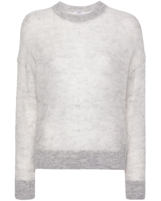 Peserico White Mélange Open-knit Jumper