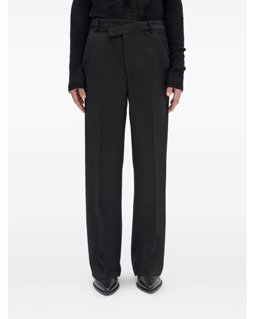 Ann Demeulemeester Black Wrap-Front Wool Pants for men