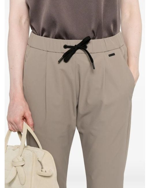 Herno Gray Pleated Drawstring Trousers