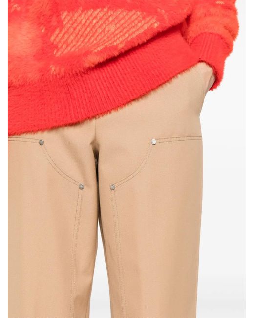 Palm Angels Gerade Hose Mit Logo-Stickerei in Natural für Herren