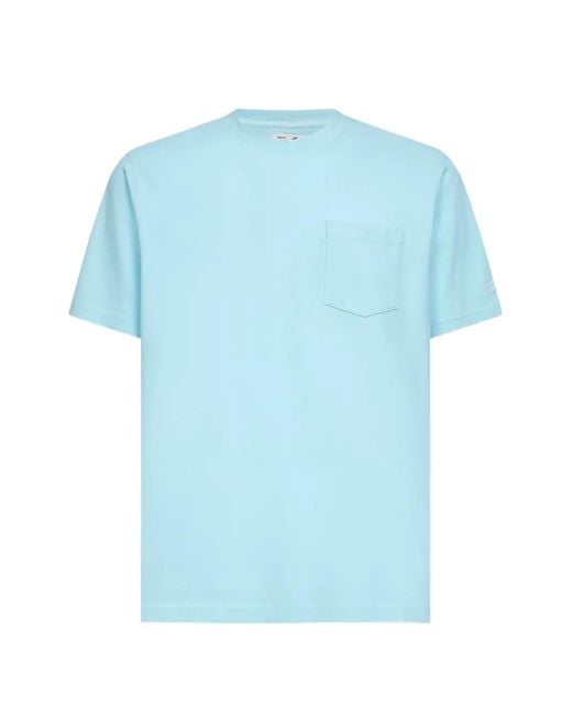 Mc2 Saint Barth Blue Patch-Pocket Embroidered T-Shirt for men