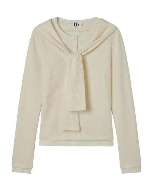 B+ AB White Tie Detail Top