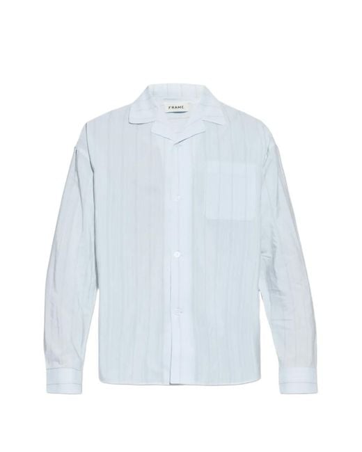 FRAME Blue Pyjama Striped Shirt for men