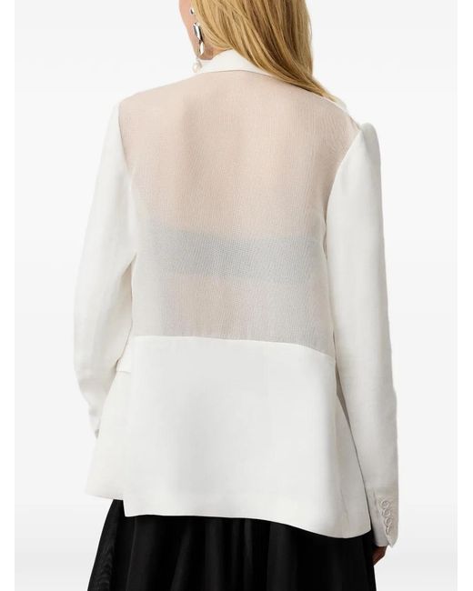Ralph Lauren White Cosgrove Double-Breasted Twill Blazer