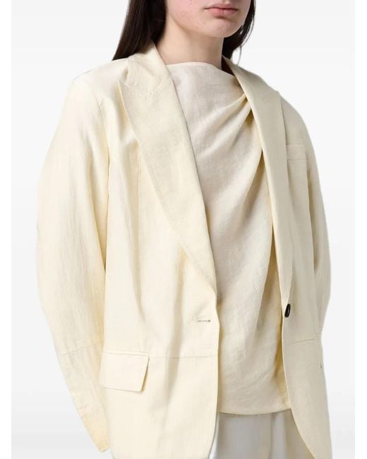 Tela Natural Single-Breasted Blazer