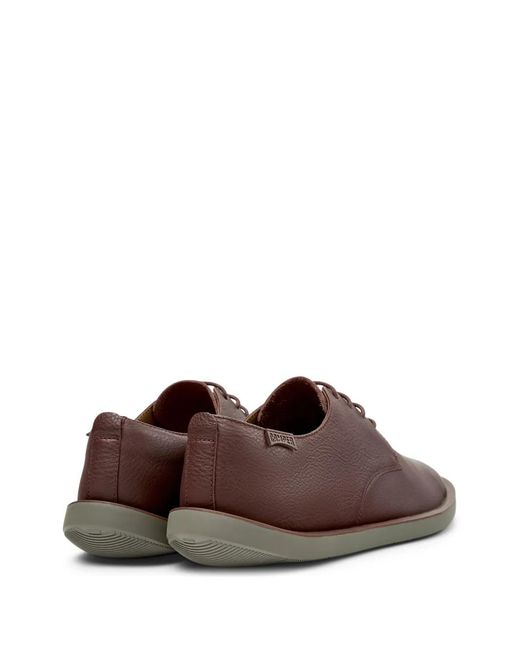 Camper Brown Wagon Leather Lace-Up Derby Shoes for men