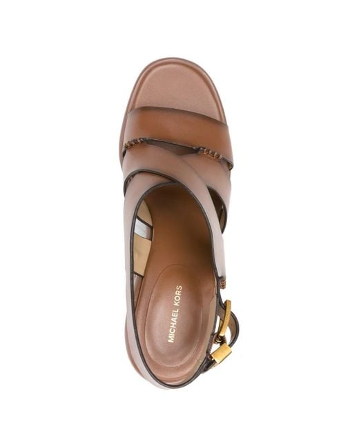 Michael Kors Brown Raven Block Heel Sandal
