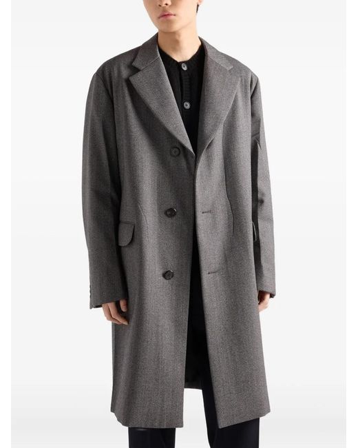 Cappotto Con Revers A Lancia di Prada in Gray da Uomo