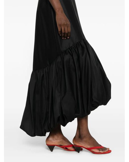 Rohe Black Bubble-Hem Scoop-Back Midi Dress