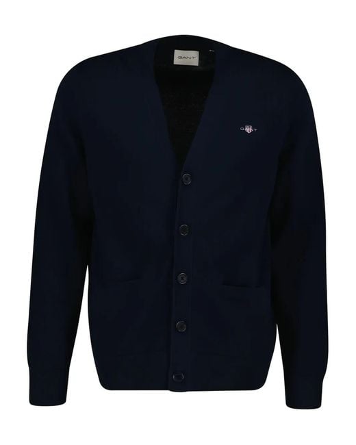 Gant Blue Buttoned Cardigan for men