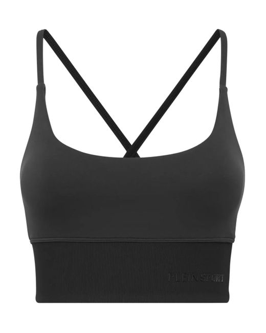 Philipp Plein Black Cross-Back Sports Bra
