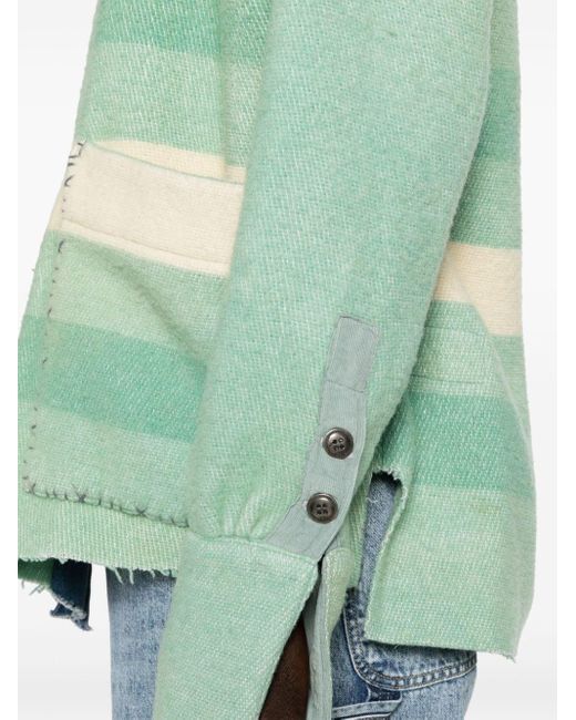 Greg Lauren Green Mixed Blanket Denim Jacket for men