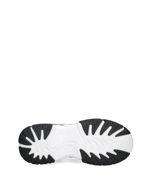 Guess White Logo-Print Panelled Sneakers